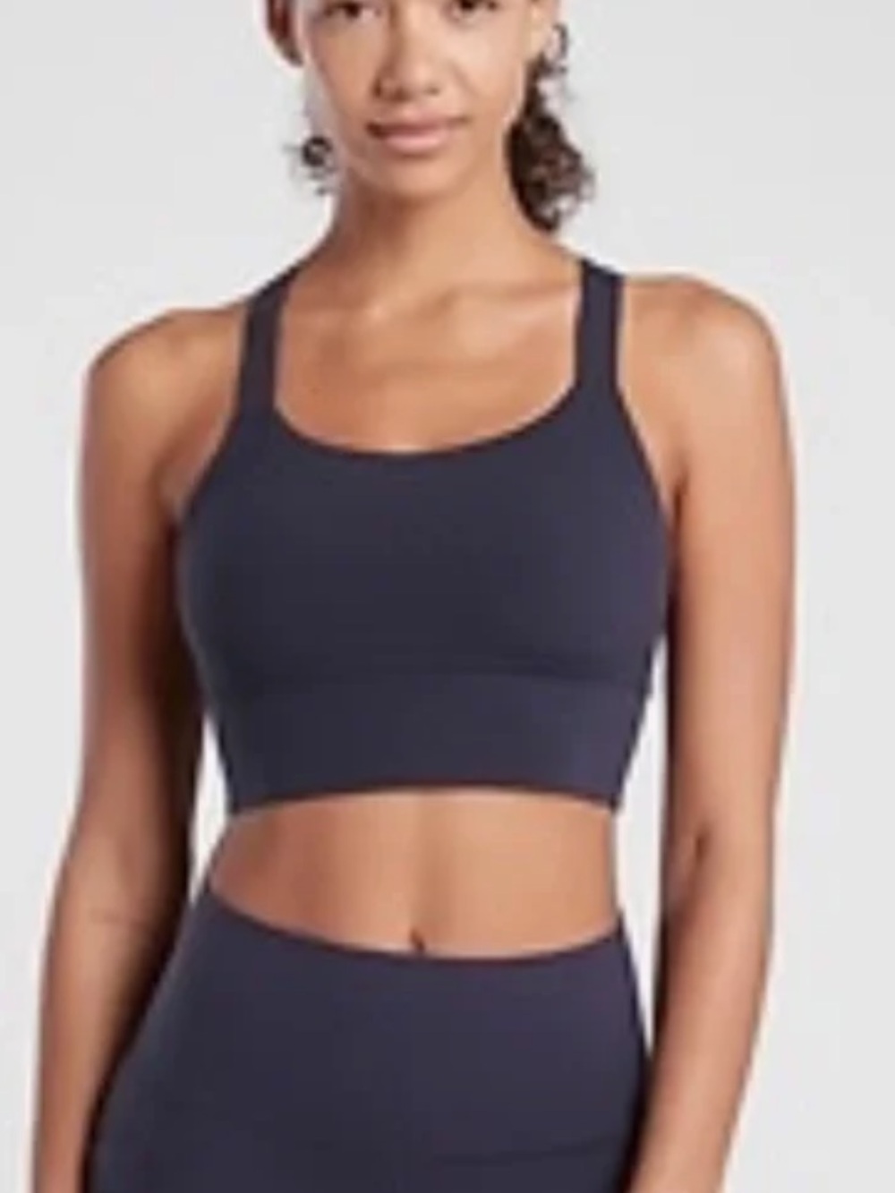 Athleta Warrior Longline Bra in Navy Blue